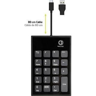 Port  900801 tastierino numerico Computer portatile USB Nero, Grigio 