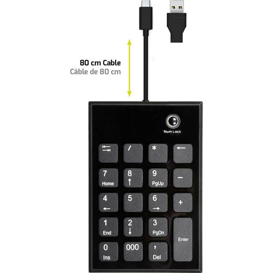 Port  Numeric Keypad wired USB-C/USB-A, PC/Mac 