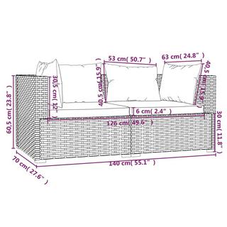 VidaXL Ensemble de meubles de jardin rotin synthétique  