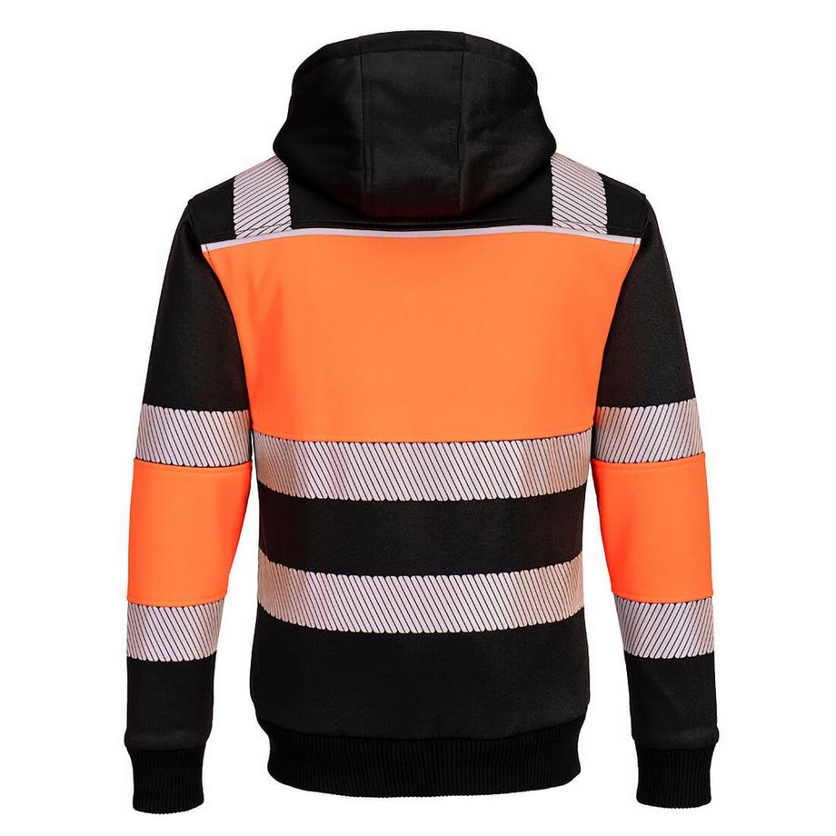 Port  Pw3 Class 1 Felpa Con Cappuccio E Zip Intera Alta Visibilità 