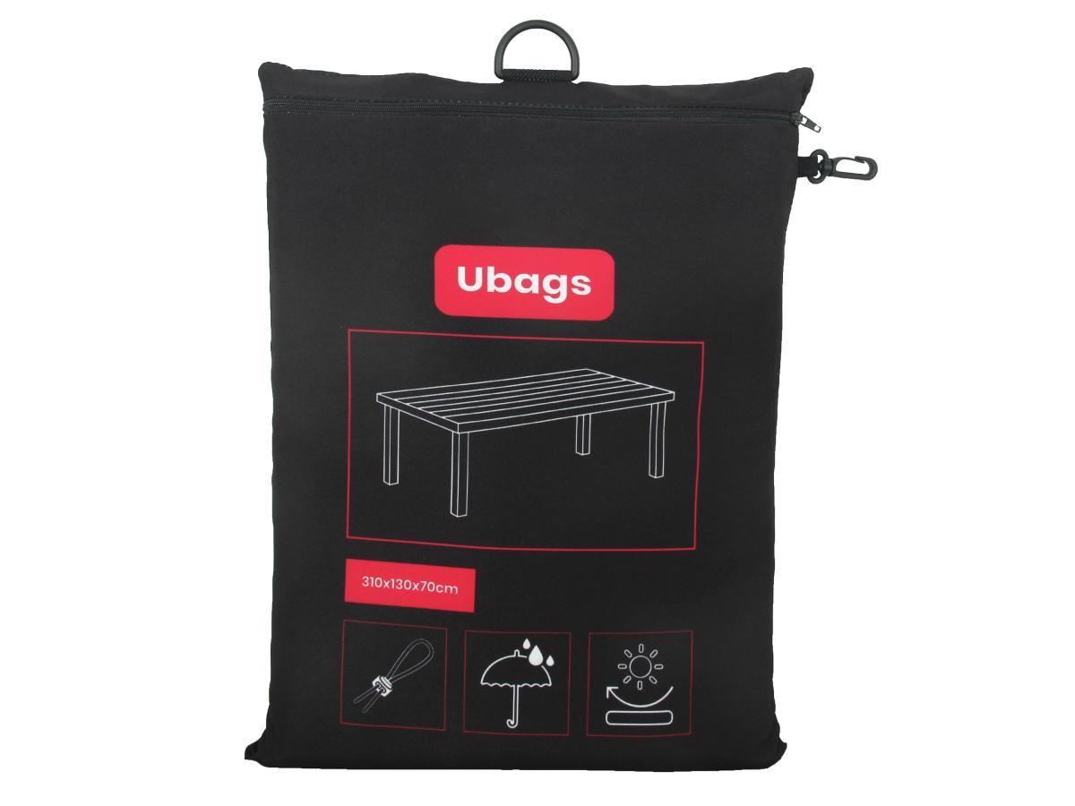 Vente-unique Fodera di protezione per tavolo da giardino rettangolare L 310 x P 130 x H 70 cm - AGOU di UBAGS  