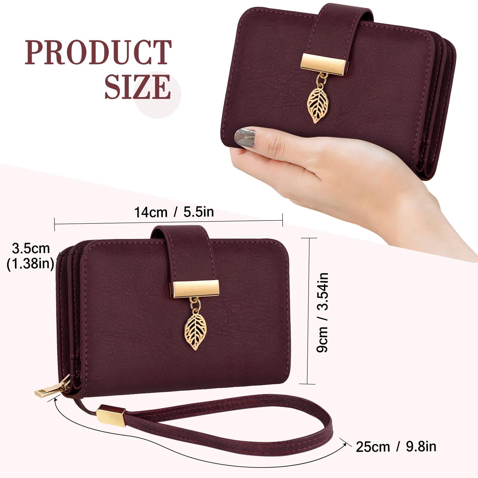 Only-bags.store Portefeuille en cuir avec protection RFID 18 fentes pour cartes chaîne à fermeture éclair et lanière  