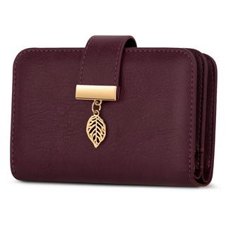 Only-bags.store Portefeuille en cuir avec protection RFID 18 fentes pour cartes chaîne à fermeture éclair et lanière  