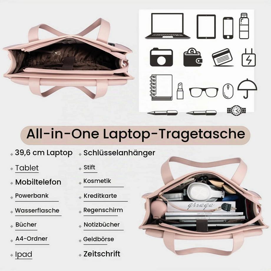 Only-bags.store Borsa Tote e a Tracolla 2 in 1  