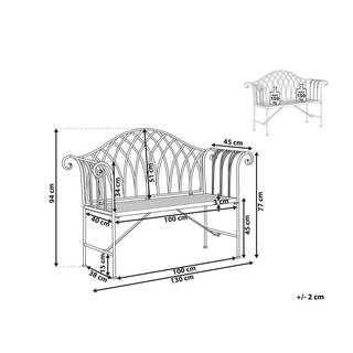 Beliani Banc de jardin en Métal Rétro MILAZZO  