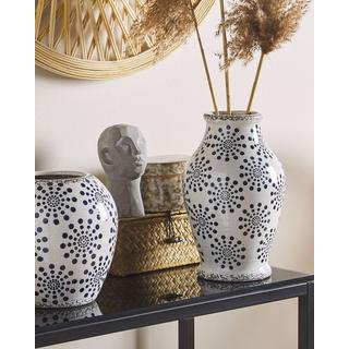 Beliani Vase à fleurs en Grès Rétro NEMEA  