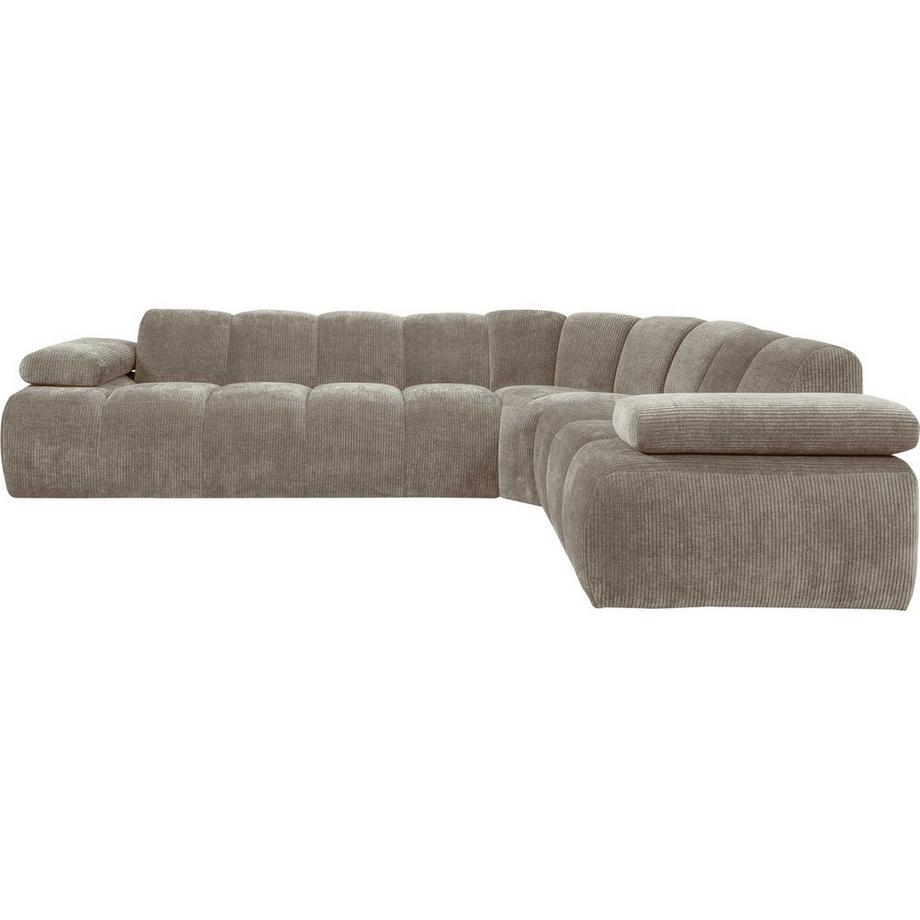 mutoni Canapé d'angle Mojo droit tissu côtelé sable foncé 310x230  