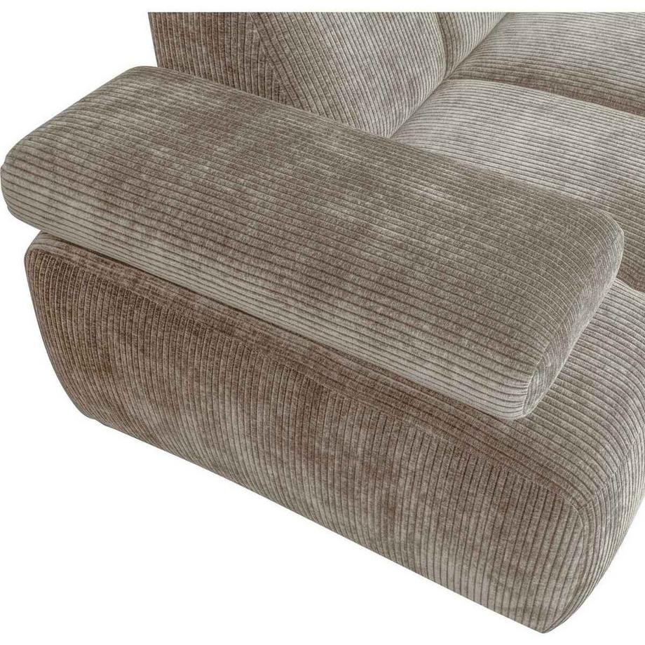 mutoni Canapé d'angle Mojo droit tissu côtelé sable foncé 310x230  