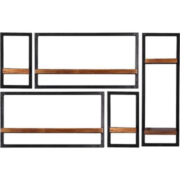 Étagère murale Havana naturel 120x25x75 (5 pièces)