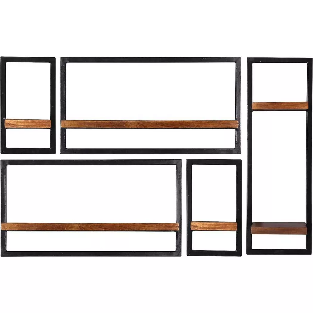 mutoni - Wandregal Havanna natur 120x25x75 (5-tlg), One Size, Braun