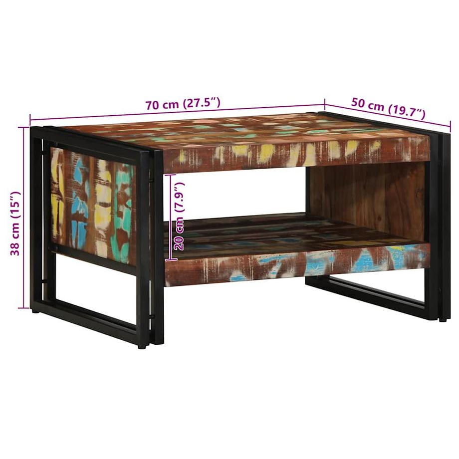 VidaXL Table basse bois de récupération  