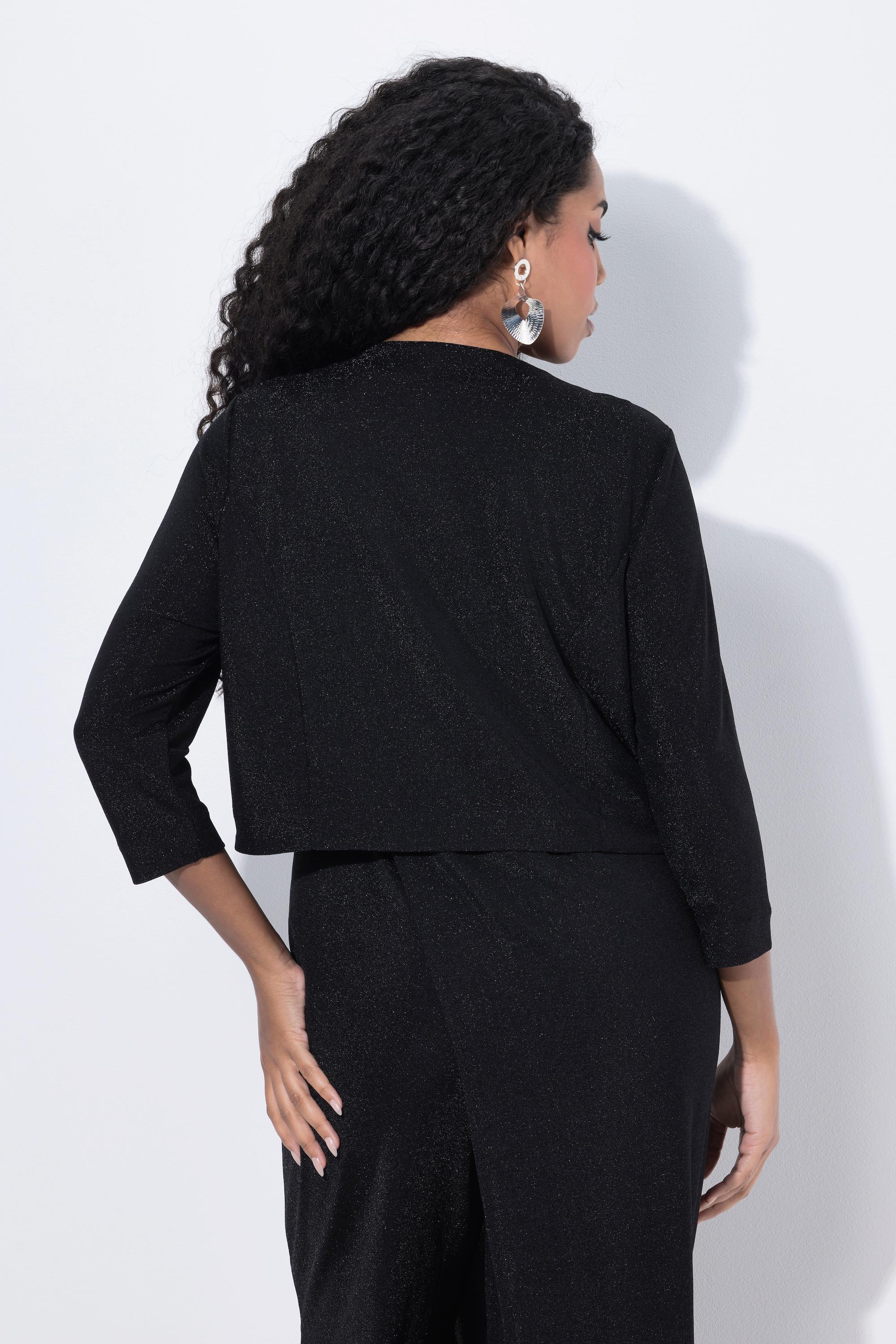 Ulla Popken Glitter Boxy Bolerojacke Rundhals  