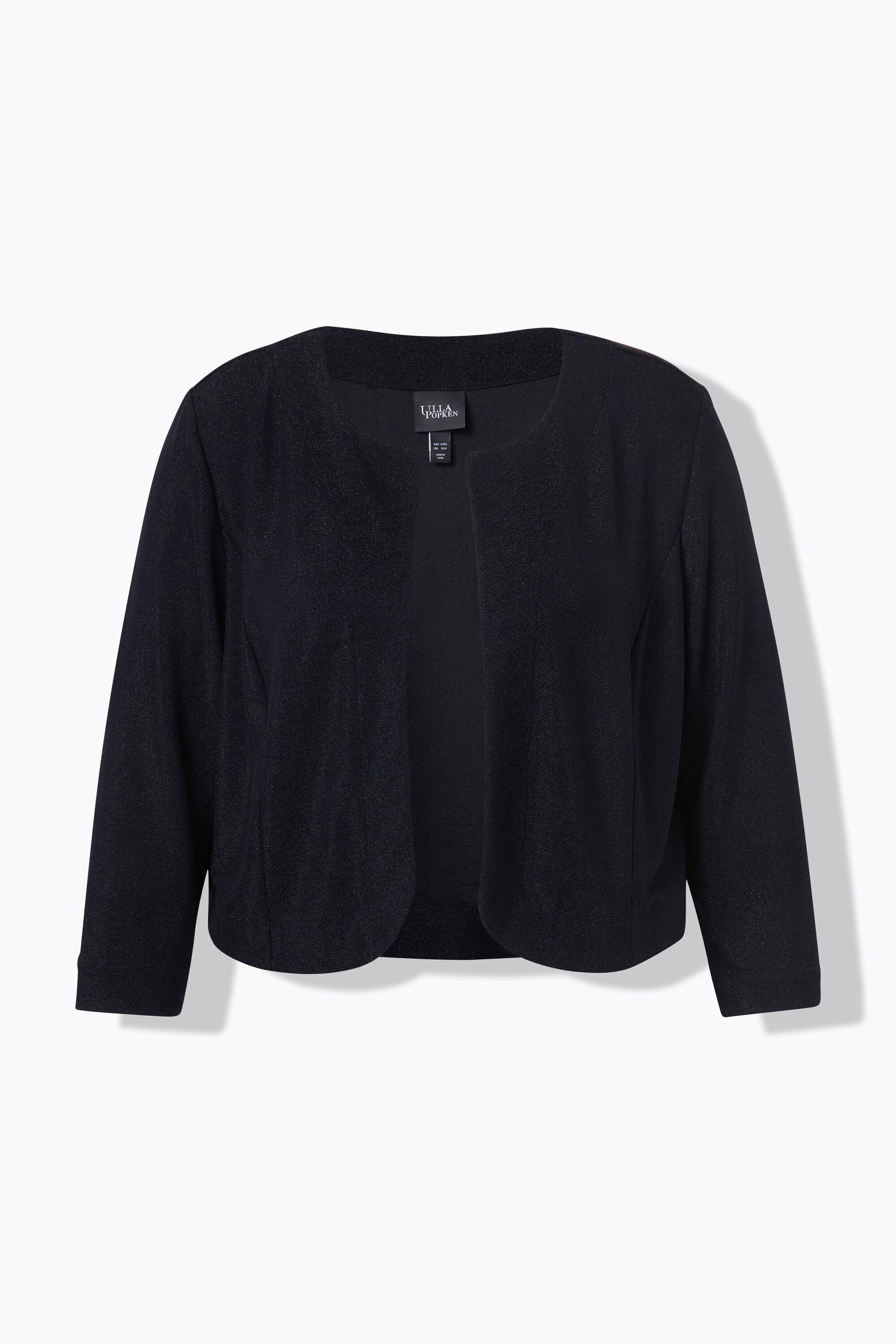 Ulla Popken Glitter Boxy Bolerojacke Rundhals  