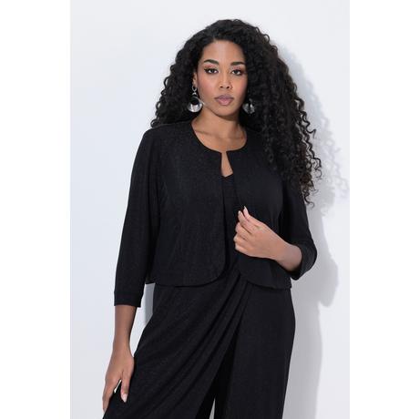 Ulla Popken Glitter Boxy Bolerojacke Rundhals  