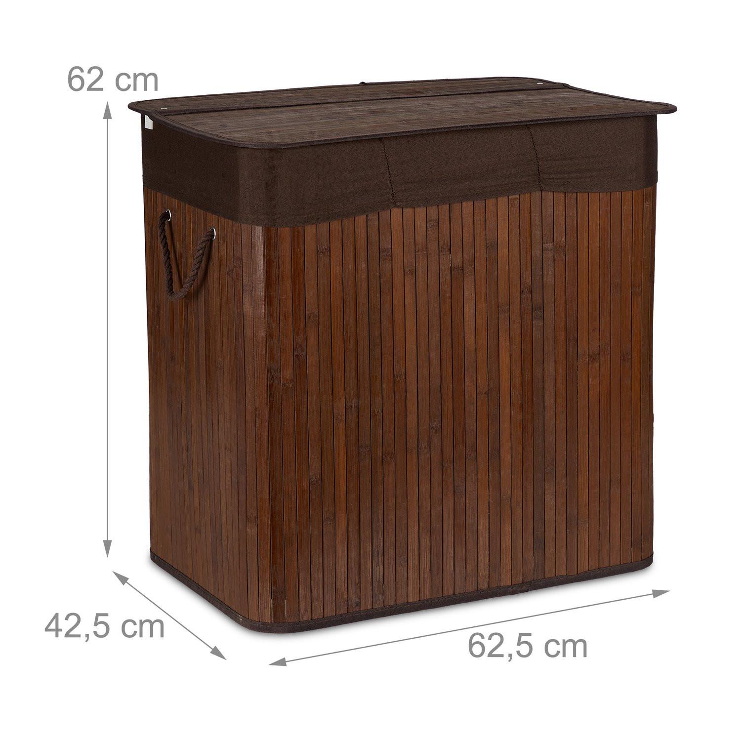 B2X Bambus Wäschekorb 3 Fächer  