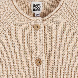 La Redoute Collections  Baby Grobstrick-Cardigan mit rundem Ausschnitt 