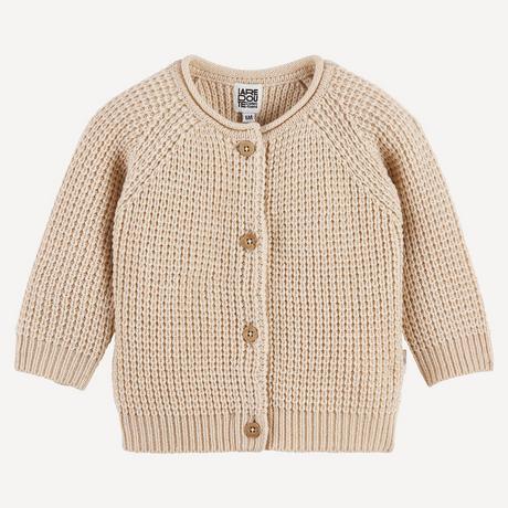 La Redoute Collections  Baby Grobstrick-Cardigan mit rundem Ausschnitt 