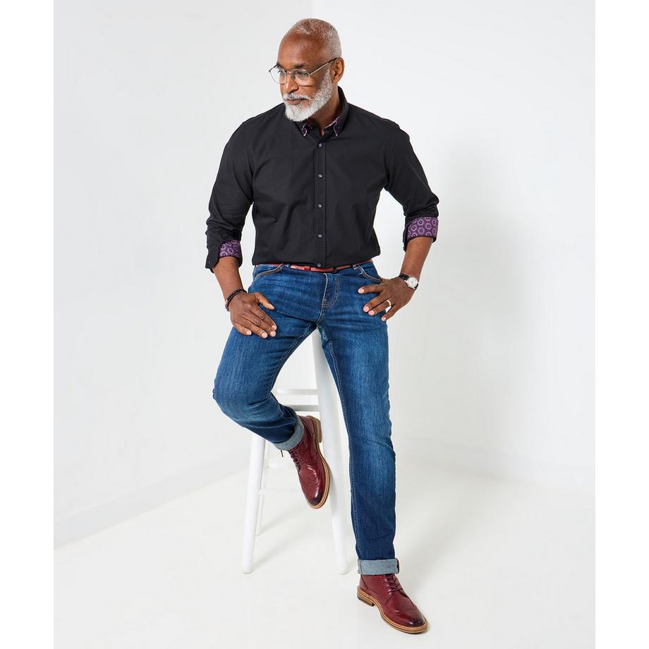 Joe Browns Hemd Doppelkragen Kontrastbesatz  