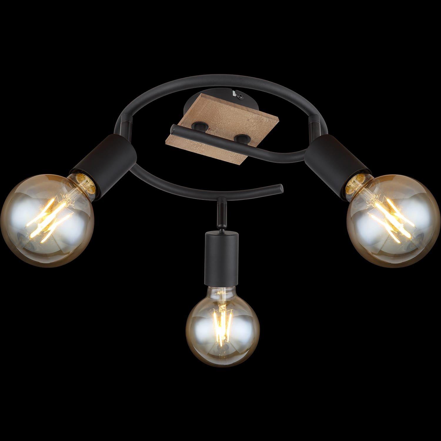 mutoni Faretto Martha metallo nero 3xE27  