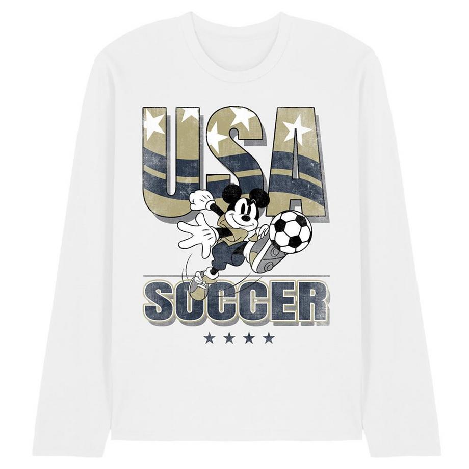 T-ShirtManches Longues Motif Mickey Mouse Usa Soccer