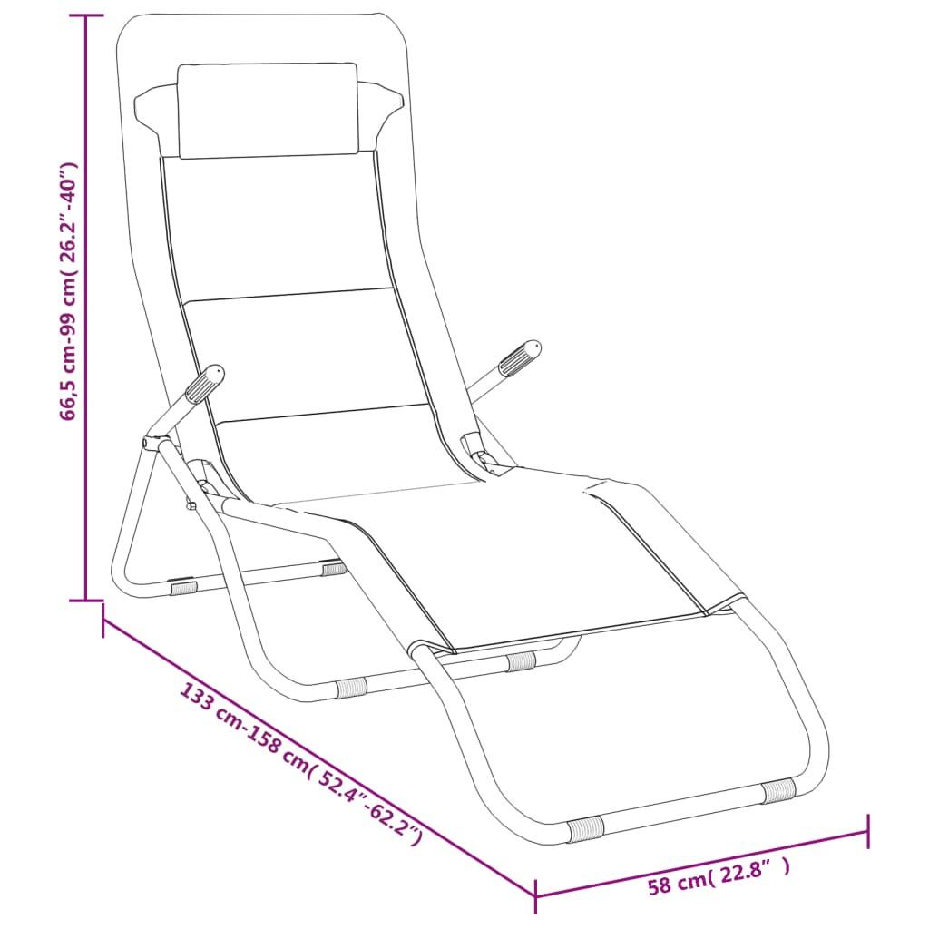 VidaXL Chaise longue acier  