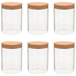 VidaXL 6 pcs pots de conservation en verre et couvercle en liège verre  