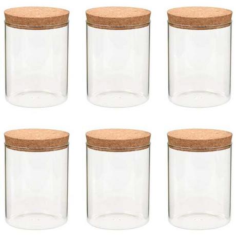 VidaXL Vorratsgläser mit korkdeckel 6 stk. glas  