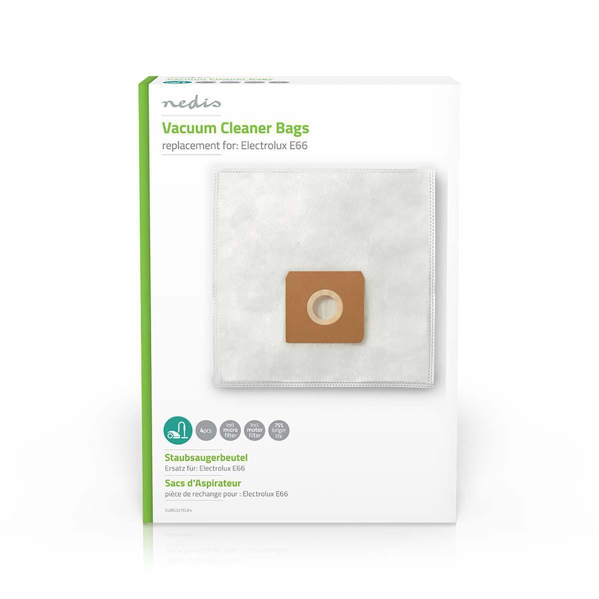 Nedis Sacchetto per aspirapolvere | 4 pz. | Sintetico | Più venduto per: Electrolux | Bianco  