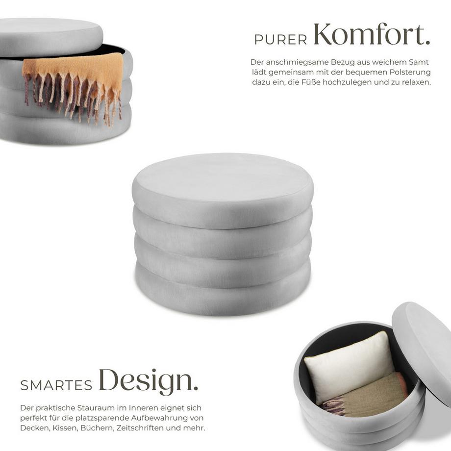 Tectake Sgabello contenitore Altu XL Rotondo  