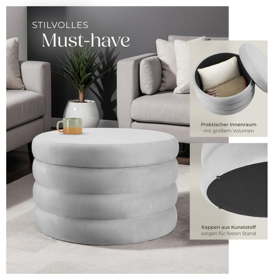 Tectake Sgabello contenitore Altu XL Rotondo  