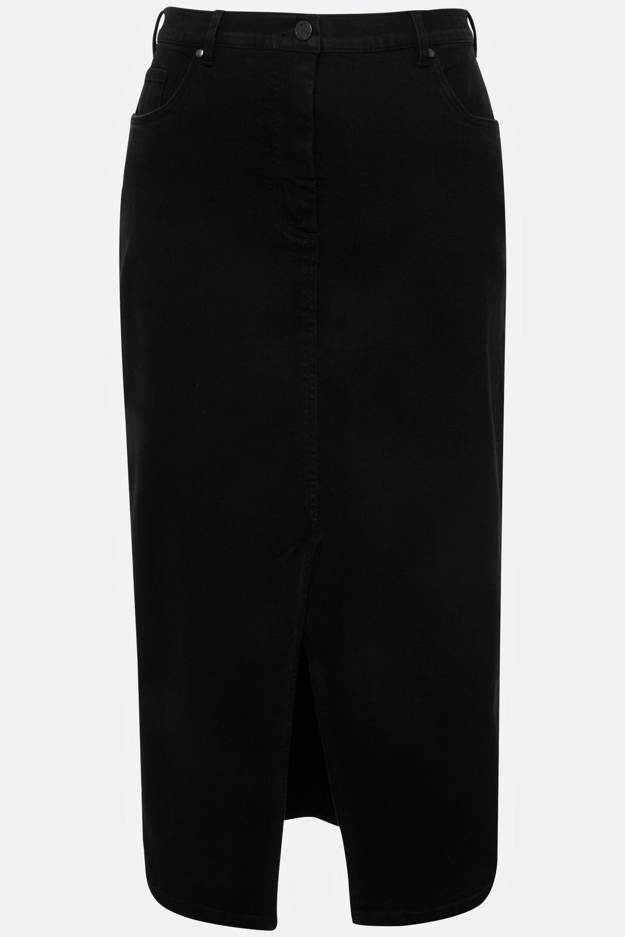 Ulla Popken Jeans Midirock Saumschlitz Komfortbund  