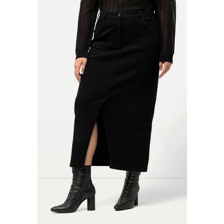 Ulla Popken Jeans Midirock Saumschlitz Komfortbund  