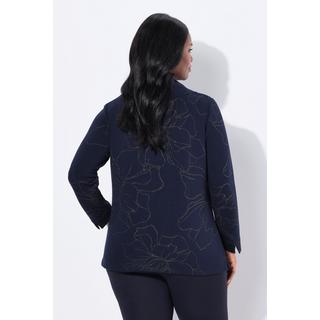 Ulla Popken Sweat-shirt Motif Fleurs Col Montant  