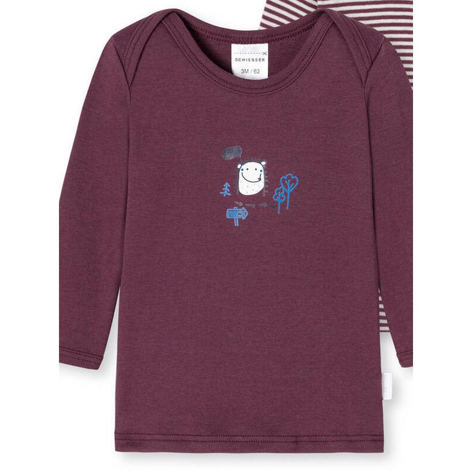 Schiesser Maglie Bambino Maniche Lunghe Confezione da 2  