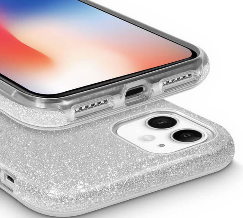 Fonex  iPhone 14 Pro Max - Fonex Glitter Silikonhülle Silber 