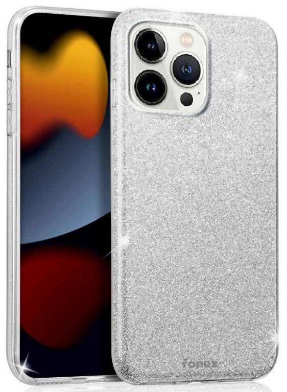 Fonex  iPhone 14 Pro Max - Fonex Glitter Silikonhülle Silber 