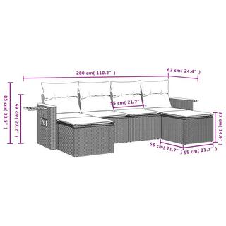 VidaXL Ensemble de canapés de jardin rotin synthétique  