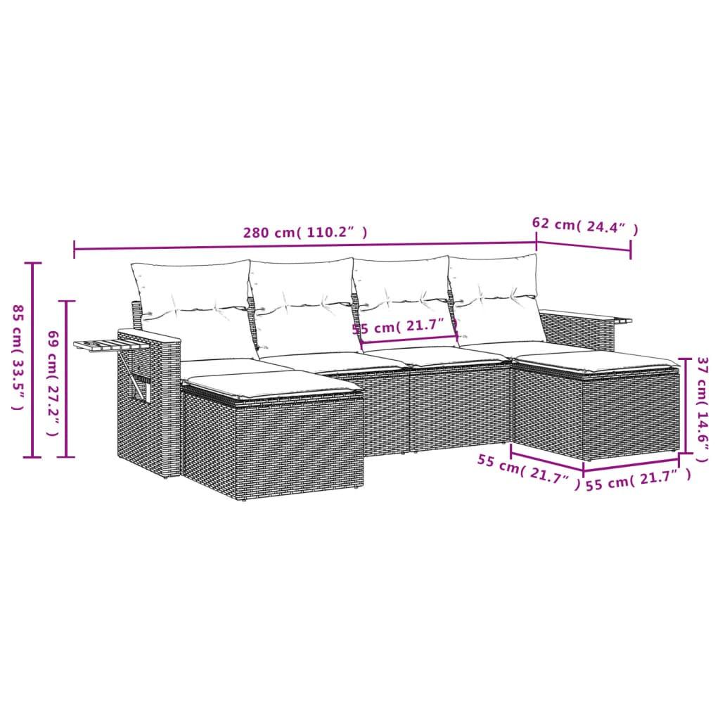 VidaXL Ensemble de canapés de jardin rotin synthétique  