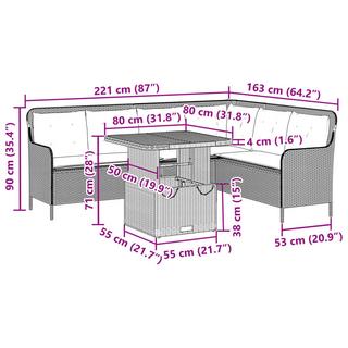 VidaXL set divano da giardino Polirattan  