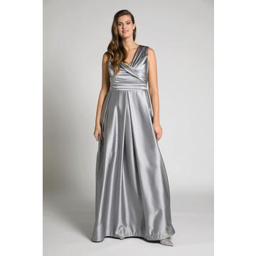 Robe de soirée, drapé, ligne A, décolleté V, sans manches