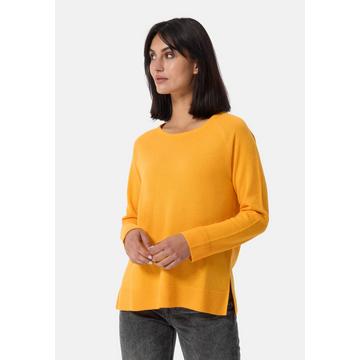 Kaschmir Rundhals Pullover mit Seitenschlitzen