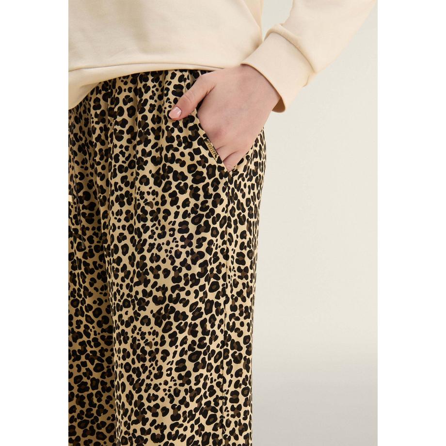 FREDDY S26WSLP5C Pantaloni Larghi Stampa Leopardata  