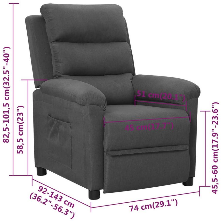 VidaXL Fauteuil inclinable tissu  