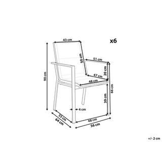 Beliani Set mit 6 Stühlen aus Aluminium Modern BUSSETO  