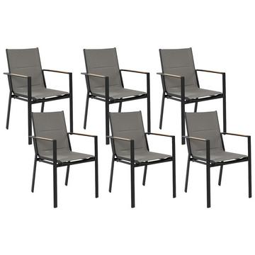 Lot de 6 chaises en Aluminium Moderne BUSSETO