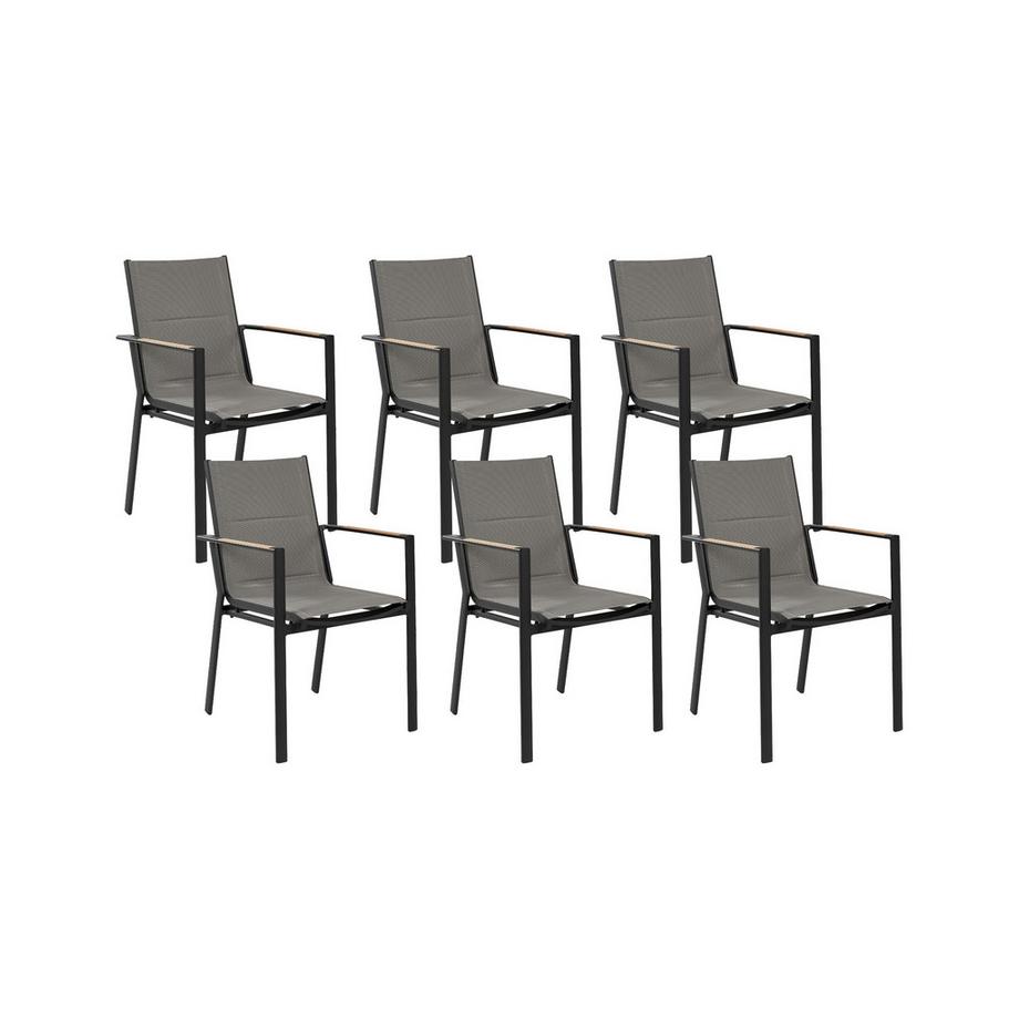 Gartenstuhl 6er Set aus Aluminium  BUSSETO