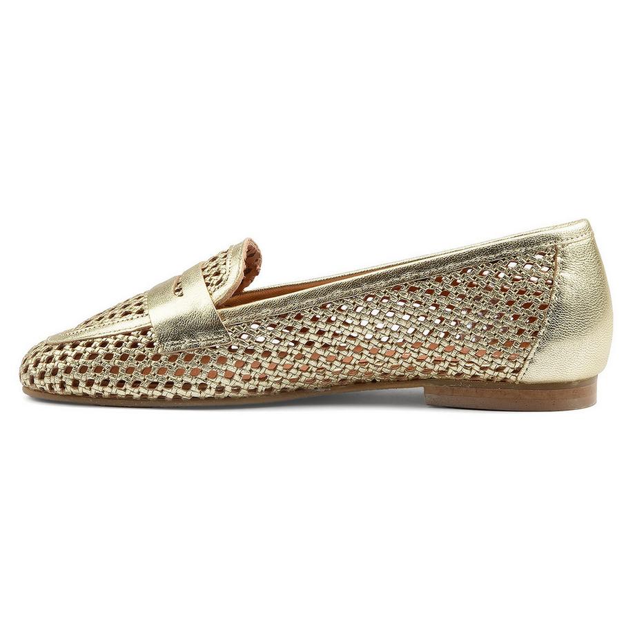 Andrea Sabatini Amelia Res Mocassini in Pelle Metallizzata Perforata  