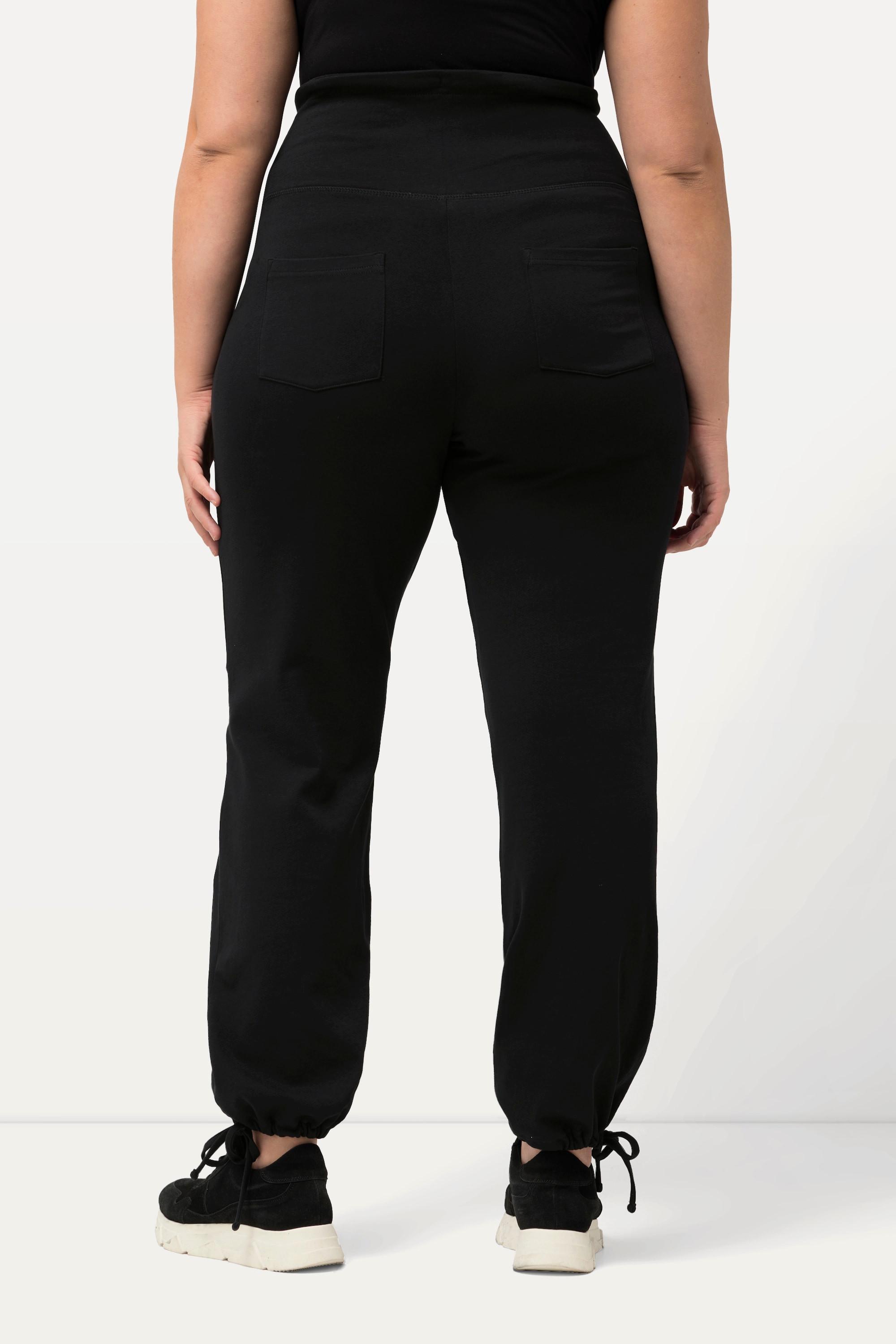 Ulla Popken Bellieva Pantaloni di felpa cintura extra alta cotone biologico  