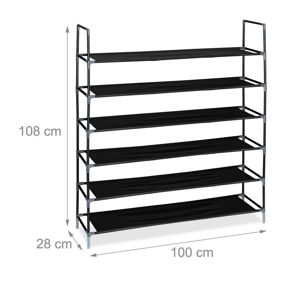 Northix Étagère à chaussures avec niveaux en tissu 1 m  