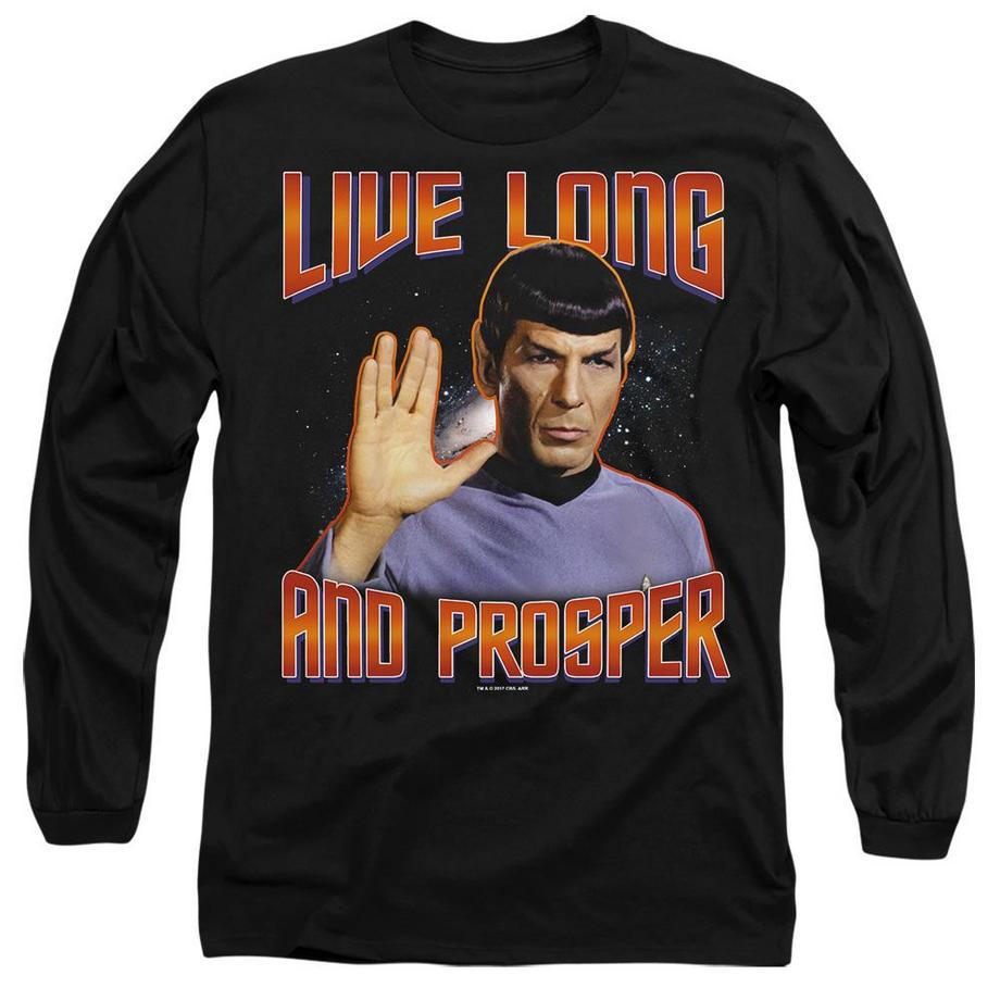 Star Trek Live Long and Prosper T-Shirt Maniche Lunghe  